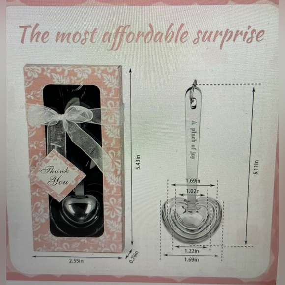 Shower Gift for Guests: Heart Shaped Measuring Spoons - Picture 9 of 9